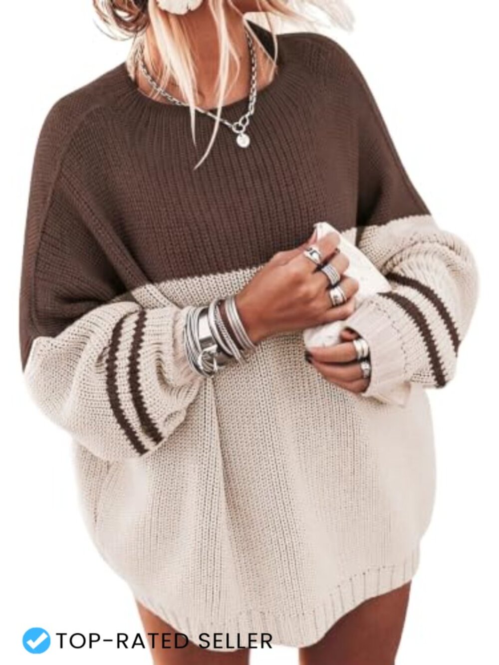 Womens Oversized Chunky Knit Mock Neck Batwing Sweater Pullover